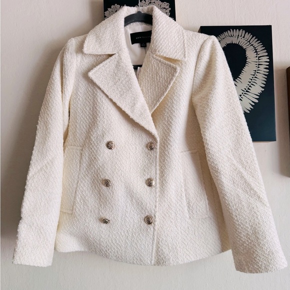 NWT Ann Taylor Tweed Double Breasted Peacoat Blazer XS - Picture 5 of 9